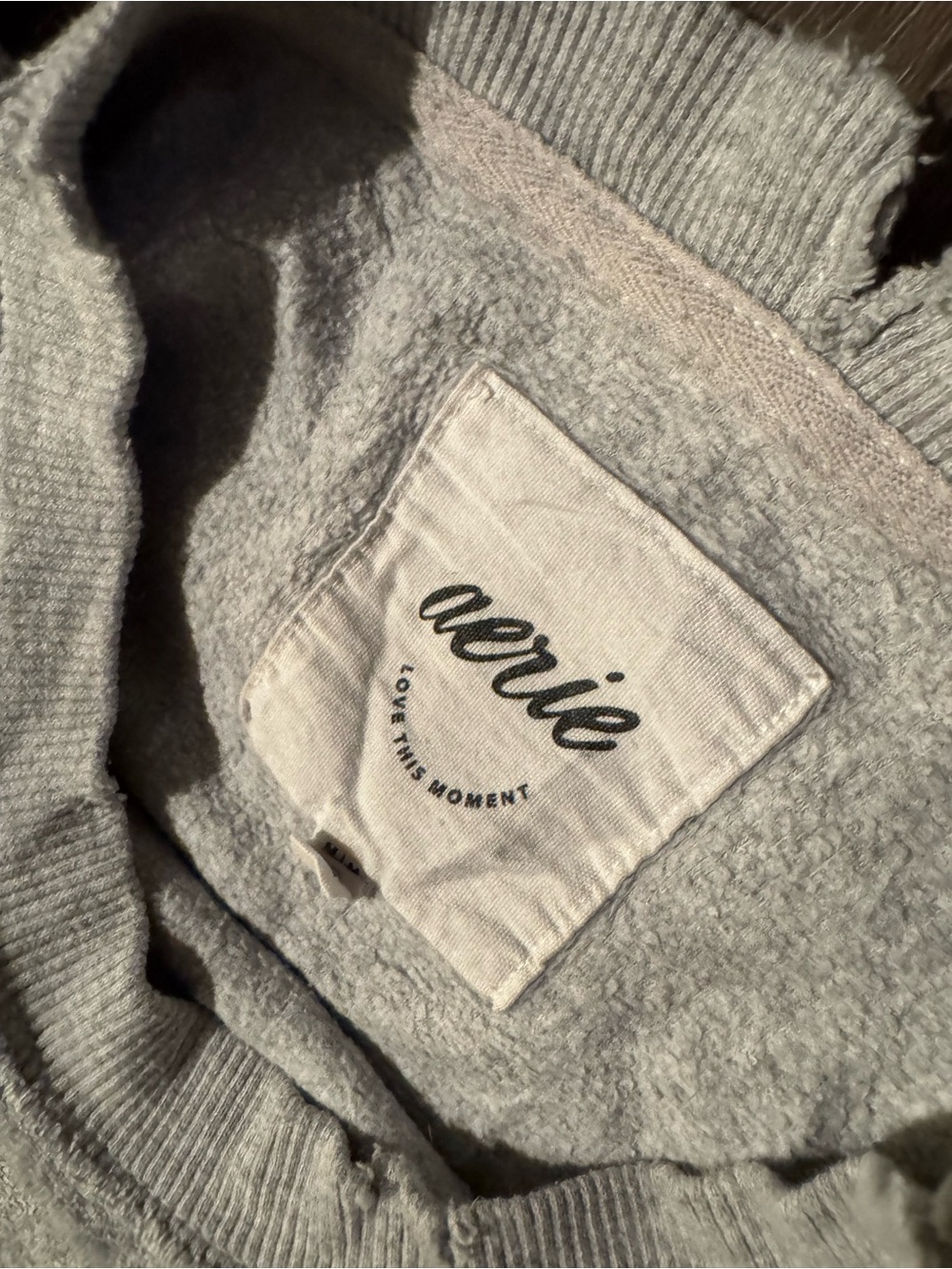 aerie Gray Crewneck Sweatshirt with Green Graphic - Picture 3 of 3